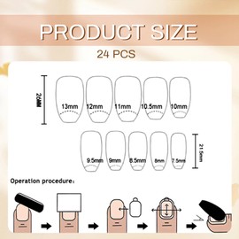 GlamRays Pack of 30 Cat Eye Red Press On Nails Square Medium Long Glue-On Nail With Jewellery Designs Full Cover Pressons False Nail Gel Manicure Glitter