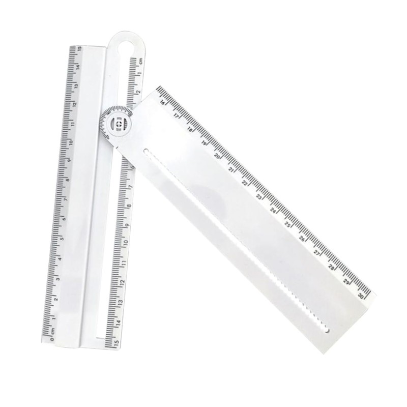 Operitacx 3 Pcs Rotatable Arc Measuring Tool Multi Angle Ruler