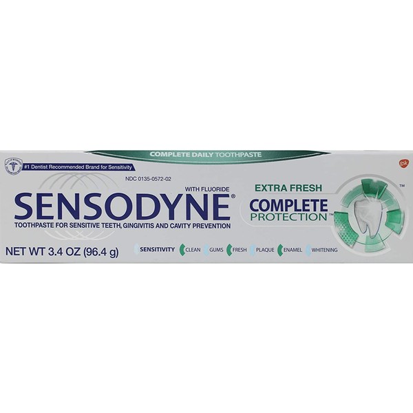 Sensodyne Complete Protection Sensitivity Toothpaste, Extra Fresh 3.40 oz (Pack of 7)