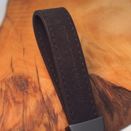 BAWAKO Key Ring Made of High-Quality Genuine Leather and Metal, 6 Key Rings for Car Keys, Home Keys, Lanyard with Congratulations, black