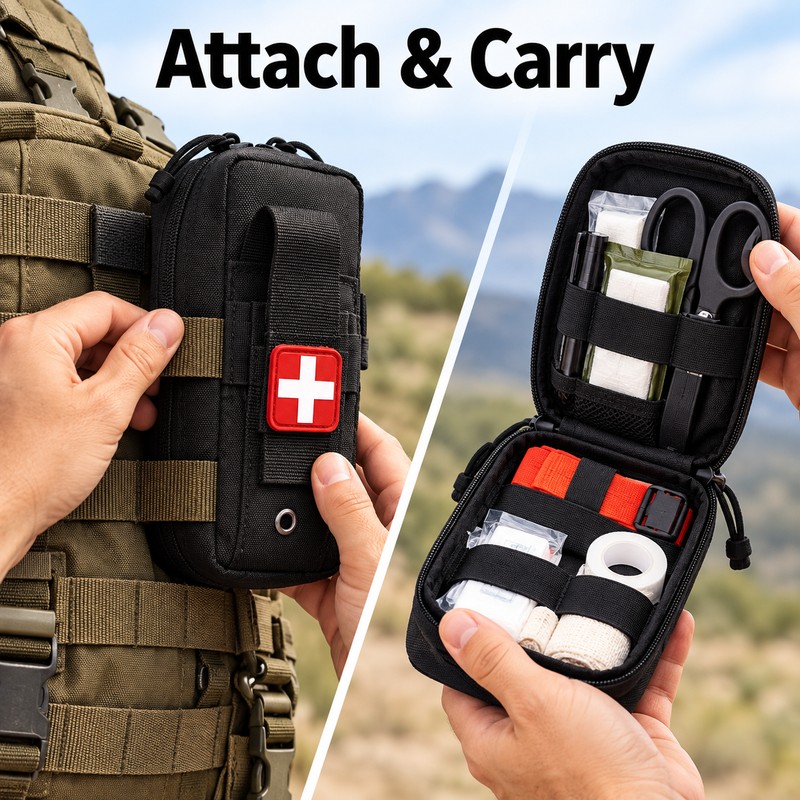 Tactical First Aid Pouch for Outdoor Gear Storage – Durable