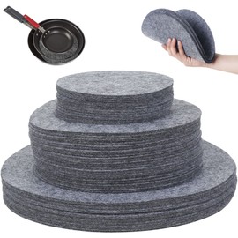 Pack of 96 Pot Protectors Stacking Protection 13-19-27 cm Round Felt Pan Protectors with 3 Sizes Stacking Protection Pot Protector Stacking Protection Can Be Cut for Crockery Kitchen Pans Pots