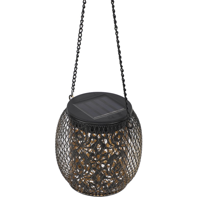 2pcs Outdoor Hanging Solar Lanterns IP65 Waterproof Solar Wrought Iron