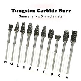 Vogueing Tool 1PCS Double Cut File Cutter Tungsten Carbide Burr Rotary Burr with 3mm Shank Twist Drill Bit for Power or Pneumatic Tools (Type-A)