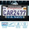 2 Pcs License Plate Frame for U.S. Navy Black Matte