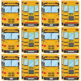 Lincia 24 Pcs School Bus Notebook Appreciation Gratitude Journal Gift Composition School Bus Driver Gifts for Kids Adults 32 Pages 16 Sheets, 3.2 x 5 Inches