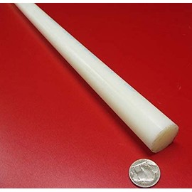 Natural Nylon Extruded Round Rod 1.00" (1") x 4 Ft Length 1 pc