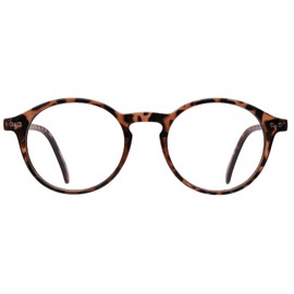 Round Reading Glasses Women Retro Nerd Readers 100 125 150 175 200 225 250 275 300 325 350 375 400 500 600 (Brown Leopard, 1.00) WEMOOTANTS