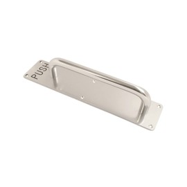 VIBE 19mm Pull Handle on Printed Push Plate 300x19mm (400x75mm Plate) in Polished Anodised Aluminium for Sliding Door and Heavy Duty Door Pull Push Door Handle