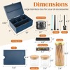Coozyupper Large Bamboo Storage Box with Removable Tray Kit -