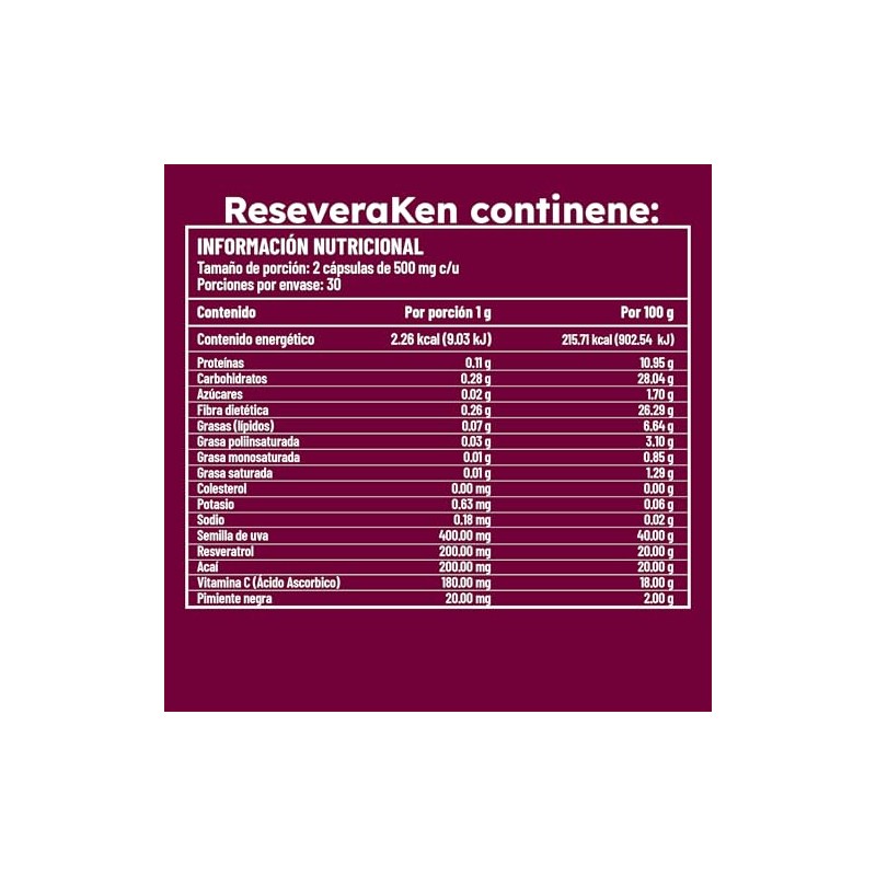 Resveraken - Semilla Uva Roja Resveratrol Aai Resveraken Kenkoi 1