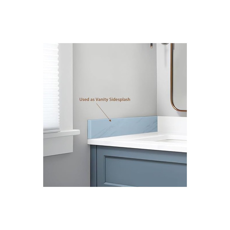 21 Inch Sidesplash in Venice White, Engineered Stone Side Splash