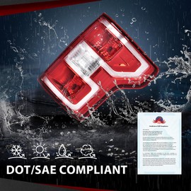 CHEDA Rear Tail Lamp Light Assembly Compatible with Ford F150 2018-2020 RH Passenger Side JL3Z13405H w/Wire Harness and Bulb Pilotos Traseros Conjunto