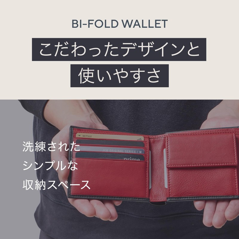Raffinato Men's Bi-fold Genuine Leather Coin Purse, Leather, 4 Cards