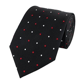 Fabio Farini - Men's Tie in 6 cm / 8 cm Width - Elegant Tie - Various Colours for Any Occasion, Black red white