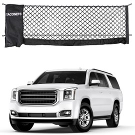 TacoNets Envelope Cargo Net for Suburban | Tahoe | Yukon/XL | Escalade/ESV - Fits 2015-2025 - Upgraded 5mm Bungee - Integrated Storage Bag - Heavy Duty Hooks - Designed in USA
