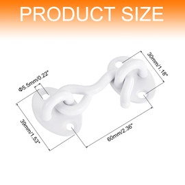 sourcing map 2Pcs 2 Inch Hook and Eye Latch, Barn Door Lock Privacy Hardware Stainless Steel Gate Lock for Window Cabin Hooks Sliding Door Bedroom Bathroom, White