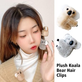 Koala Stuffed Animal Clips,Plush Koala Shaped Hair Clips,Small Animal Hair Barrettes,Small Stuffed Koala Clip Hair Claws,Cute Animal Clamps Headwear Hair Accessories(ZS205)