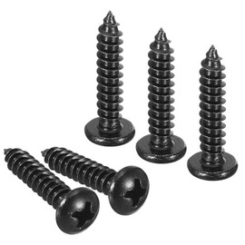 TA-VIGOR 100Pcs Self Tapping Screws, M4 Phillips Pan Head Screw, 20mm Round Head Tapping Screws, Stainless Steel Machine Wood Fasteners Bolts for Wood, Drywall, Furniture, Repairing, Black
