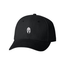 One Size Black Baseball Spartan Warrior Helmet Embroidered Dad Hat Structured Cap