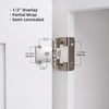 Decobasics 50 Pack 1/2" Overlay Brushed Nickel Cabinet Hinges for