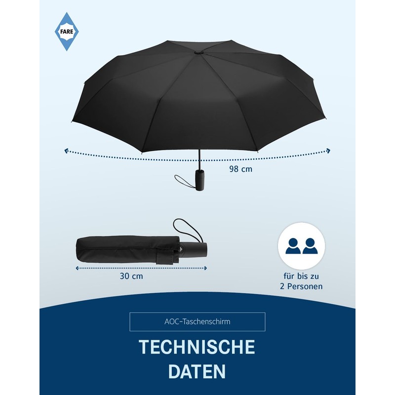FARE Mini Pocket Umbrella - Premium Umbrella Opens Closes Automatic