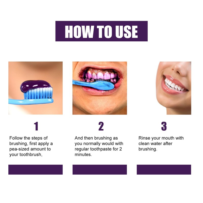 Dyceittdia 3 x toothpaste, purple toothpaste, V34 purple toothpaste, toothpaste