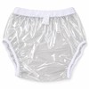 Reusable Waterproof TPU Adult Diaper Cover Pants, Clear/Frosted, S–XXL