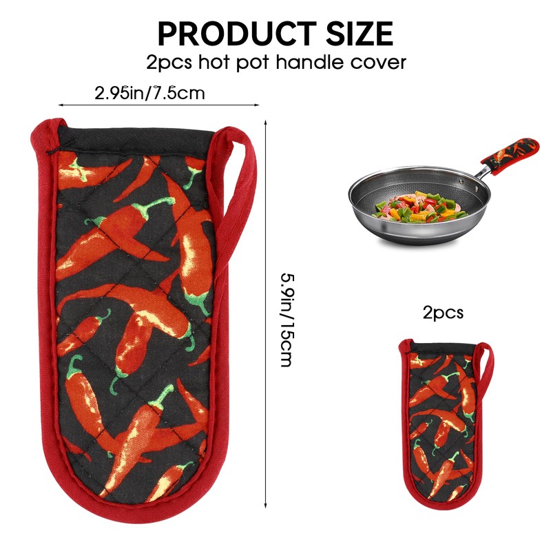 2PCS Hot Handle Covers Cast Iron Skillet Handle Covers Heat