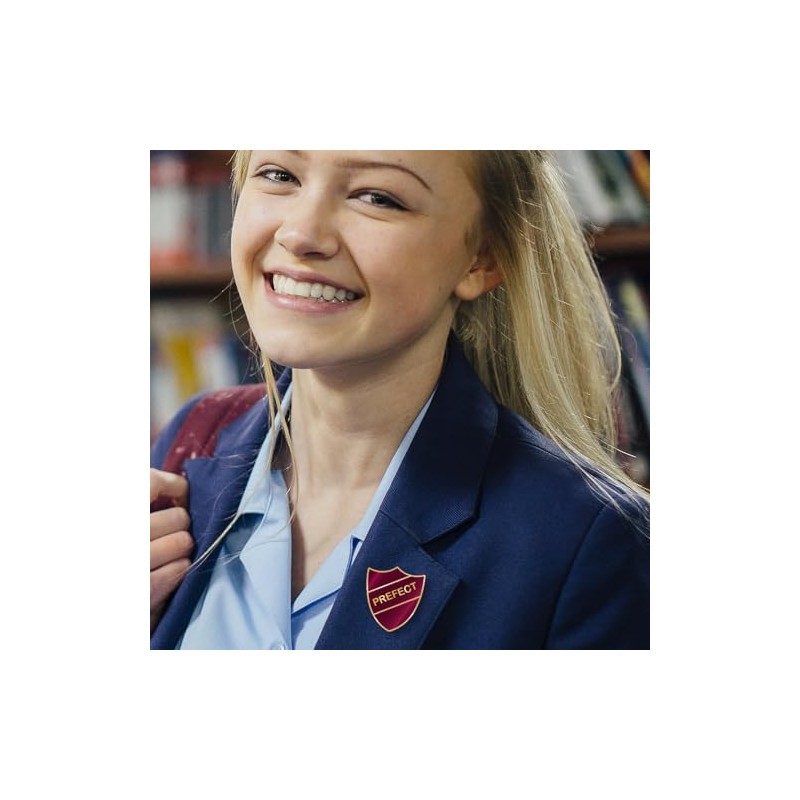 Prefect Shield School Badge - Enamel and Brass - Safety