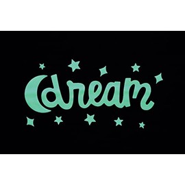 GLOPLAY Sweet Dreams (19 pcs/Pack), Glow in The Dark Message Wall Stickers, The Eco-Friendly and Brightest Wall Stickers for Ceiling, Bathtime, Bedroom, Party, Decor