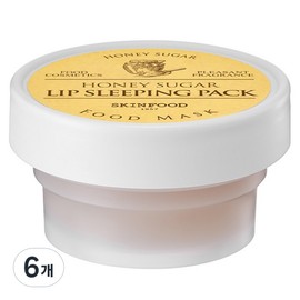 Skinfood Honey Sugar Food Mask Lip Sleeping Pack Honey Scent 21g, 1 pack, 6 pieces / 스킨푸드 허니슈가 푸드마스크 립 슬리핑 팩 꿀향 21g, 1개입, 6개