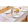 YATOJUZI Rose Gold Table Runner, 33 Ft Metallic Foil Thin