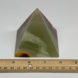 WatanGems 404g, 2.9"x2.9"x2.9", Large Natural Onyx Crystal Polished Pyramid Gemstone from Afghanistan, B32444