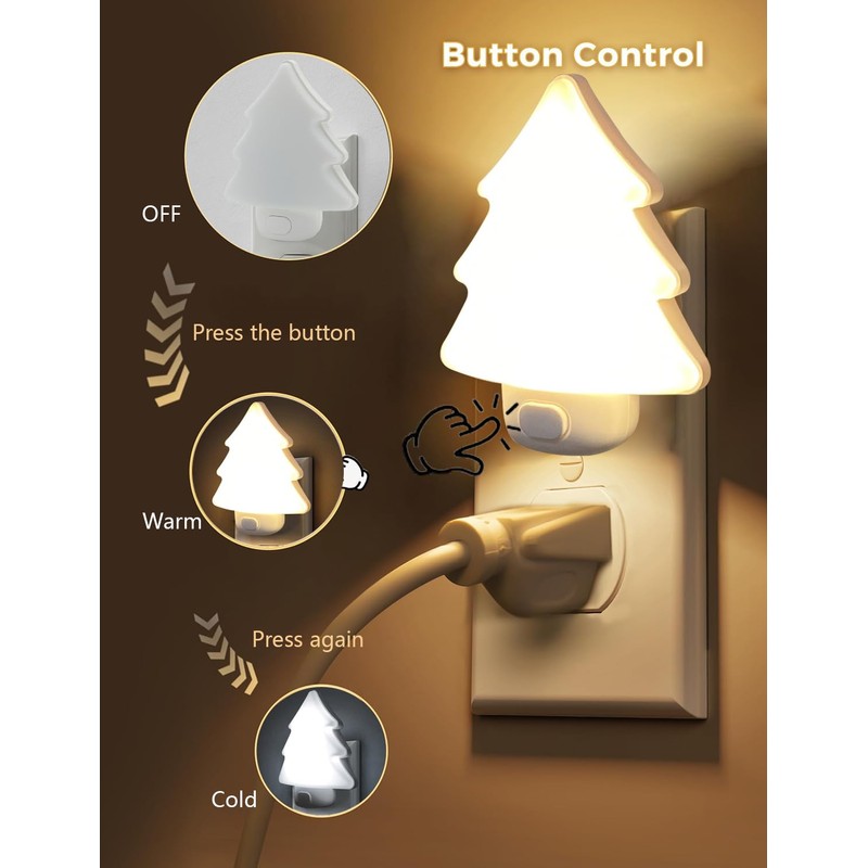 LED Night Light Christmas Tree Lights Plug Into Wall [2