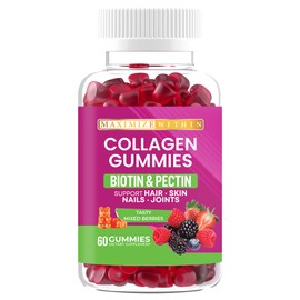 Maximize Within Collagen Vegan Gummies, Mixed Berries Flavor, 60 Gummies, Supports Hair, Skin, Nails, Joints