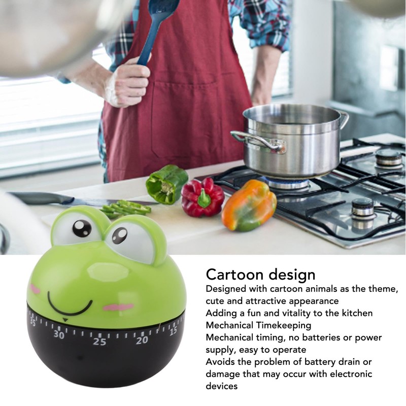 2 x Kitchen Timer, Machine Timer, Frog Shape Kitchen Timer,