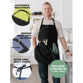 ApronMen, Superdad Stamp, Funny Aprons For Men, With Adjustable Straps One Size Fits All Grilling Aprons With Pockets - Professionally Printed Gifts For Dad