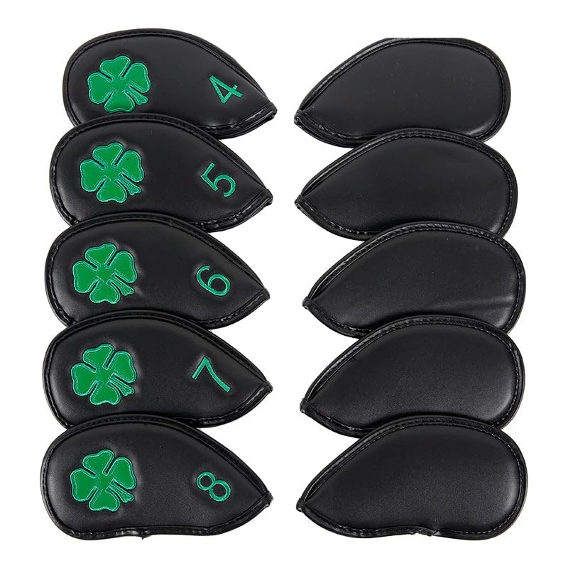 Leather Golf Club Iron Head Covers | 10 Piece Set