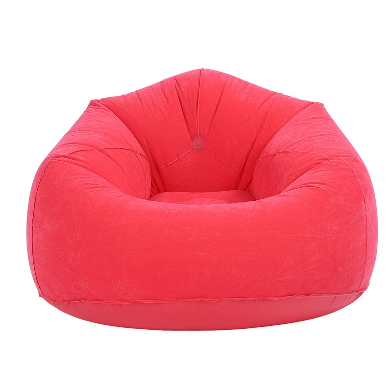 Inflatable Lounge Chair Flocking PVC Portable Folding Blow Up Sofa