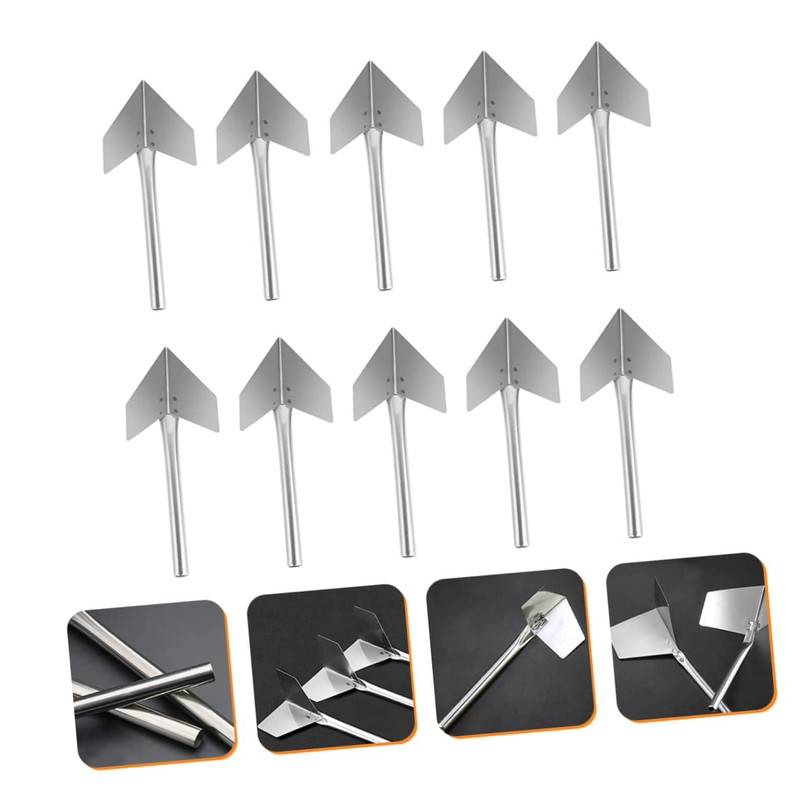 SHINEOFI 10pcs Stainless Steel Outside Corner Trowel Ergonomic Wall Repair