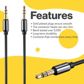BRENDAZ 10ft. 3.5mm TRS Stereo Cable Aux Cord Compatible with Sony a6700, a7C II, a7 IV Mirrorless Camera (10-Feet)