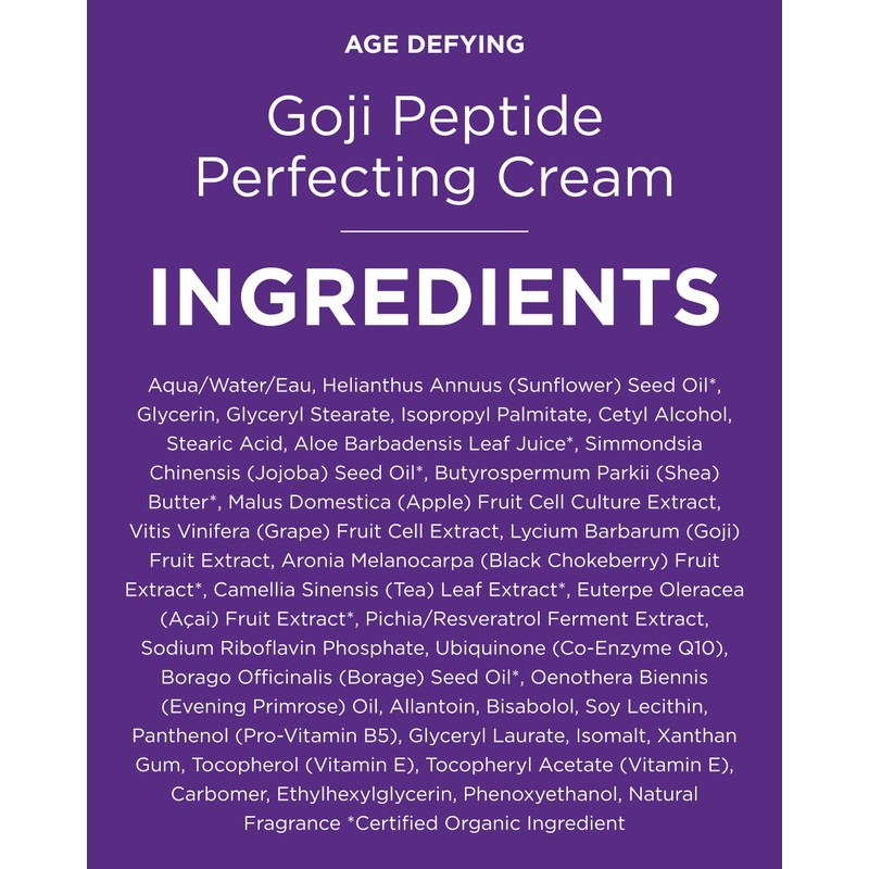 Andalou Naturals Goji Peptide Perfecting Cream - Age Defying Face
