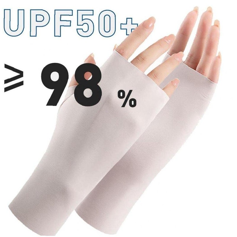 Dinntty Gloves, Sun Protection, UV Protection, Ice Silk, Breathable, Half