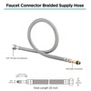 32-Inch Bathroom Kitchen Faucet Connector Braided Stainless Steel Supply Hose
