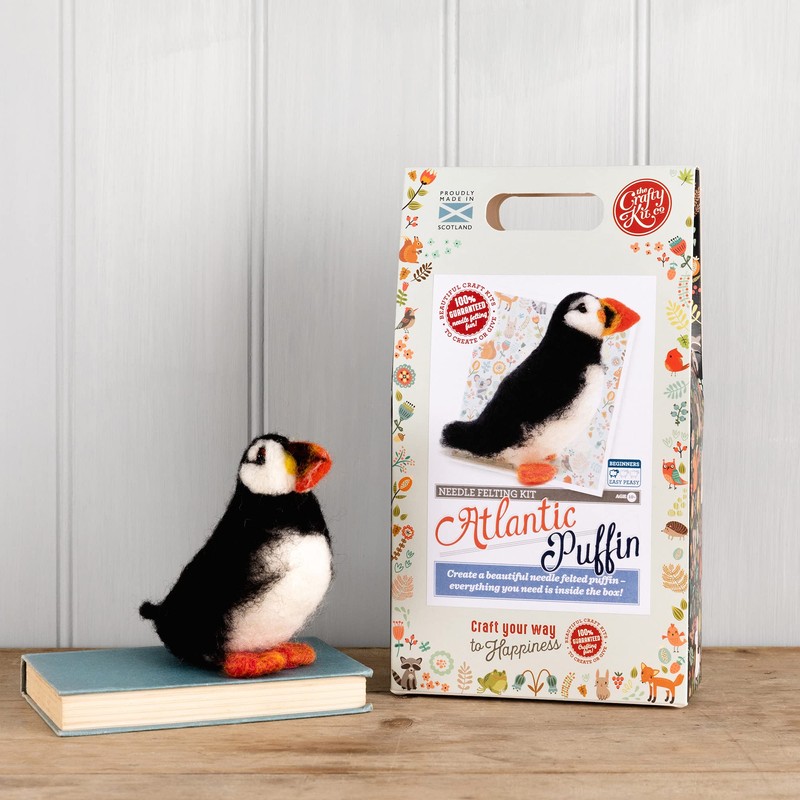 The Crafty Kit Company Atlantic Puffin Needle Felting Craft Kit