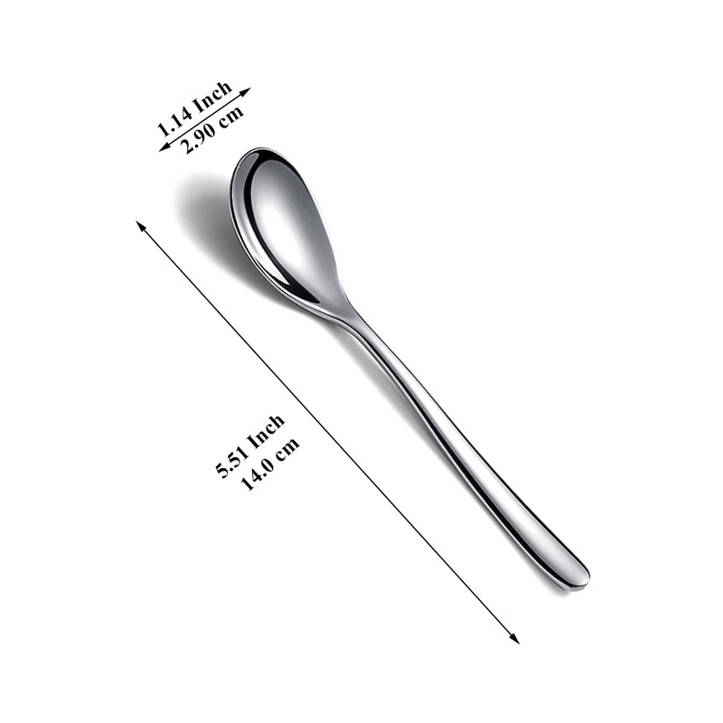 Kyraton Teaspoons 12 Pieces, 14cm Stainless Steel Tea Spoons, Ice
