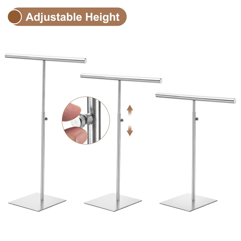 QUARKZMAN Necklace Display Stand Adjustable Height Jewelry Rack T Bar