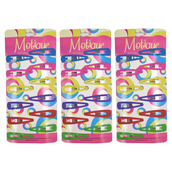 Set of 12 Snap Clips - Pack of 3-Bright Colors