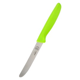The Kosher Cook Parve Green Kitchen Knife – 4.5” Steak and Vegetable Knife - Razor Sharp Curved Tip, Straight Edge - Color Coded Kitchen Tools